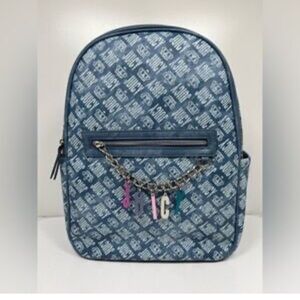 Y2K Juicy Couture full size leather feel Backpack with Charm Chain